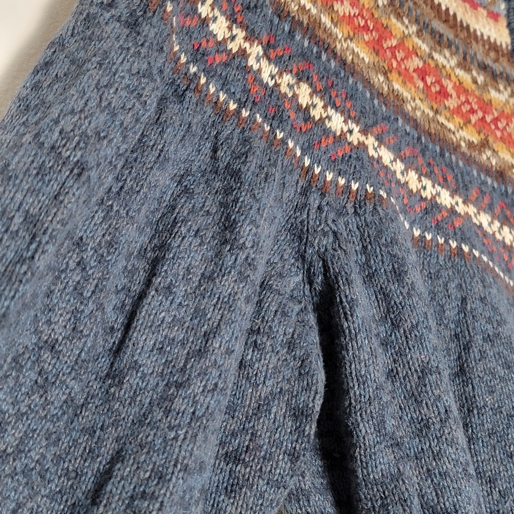 Vintage Tiara International Nordic Fair Isle Zip Front Sweater M/L Cottagecore - Picture 4 of 8